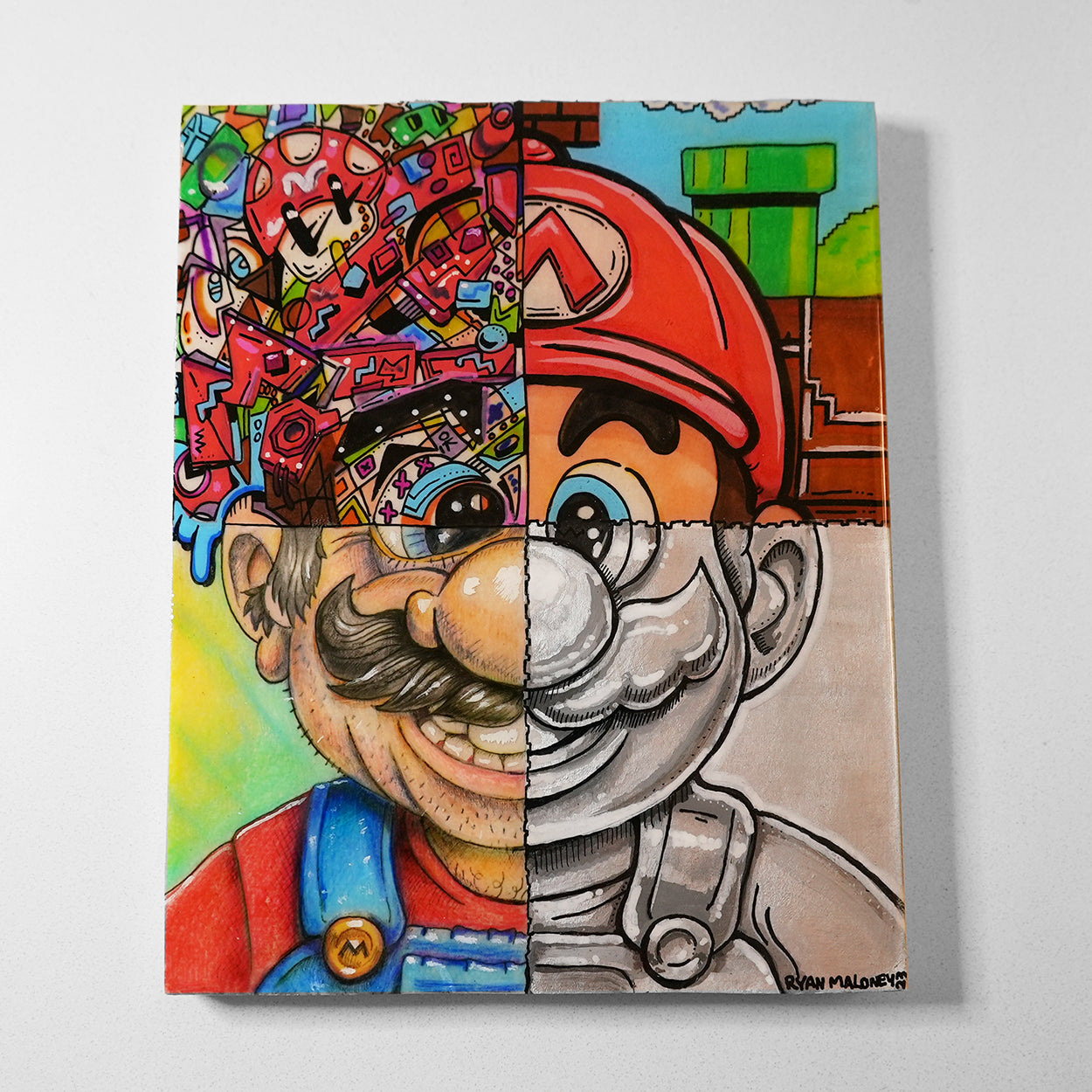 Mario Drawing Epoxy Art